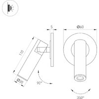 Спот Arlight SP-READER-NB-R60-3W Warm3000 GD 20deg 053095 - Превью изображения №3 — Интернет-магазин Time-Shop