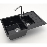 Кухонная мойка MARRBAXX Карельский камень модель 210/Q4 F210Q004 (черный) - Превью изображения №2 — Интернет-магазин Time-Shop