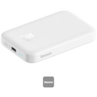 Внешний аккумулятор Baseus Magnetic Mini Wireless Fast Charging Power Bank 20W 6000mAh (белый) - Превью изображения №4 — Интернет-магазин Time-Shop