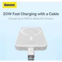 Внешний аккумулятор Baseus Magnetic Mini Wireless Fast Charging Power Bank 20W 6000mAh (белый) - Превью изображения №9 — Интернет-магазин Time-Shop