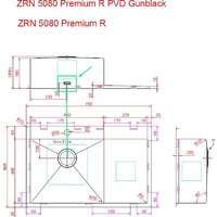 Кухонная мойка ZorG ZRN 5080 Premium R PVD Gunblack - Превью изображения №11 — Интернет-магазин Time-Shop