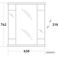  Onika Шкаф с зеркалом Валерия 65.02 (белый) [206505] - Превью изображения №4 — Интернет-магазин Time-Shop