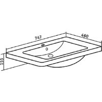 Умывальник Runo Omega 75 - Превью изображения №3 — Интернет-магазин Time-Shop