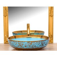 Умывальник Rea Margot (золотистый/синий) - Превью изображения №2 — Интернет-магазин Time-Shop