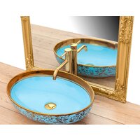 Умывальник Rea Margot (золотистый/синий) - Превью изображения №3 — Интернет-магазин Time-Shop