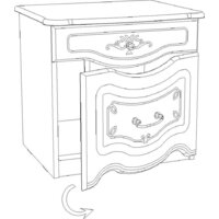 Тумба ФорестДекоГрупп Луиза правая (орех) - Превью изображения №2 — Интернет-магазин Time-Shop