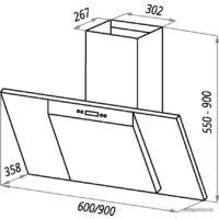 Кухонная вытяжка MAUNFELD Gloria 60 (нержавеющая сталь/черное стекло) - Превью изображения №17 — Интернет-магазин Time-Shop