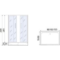 Душевой уголок River Morava XL 90/70/24 MT (с поддоном) - Превью изображения №3 — Интернет-магазин Time-Shop