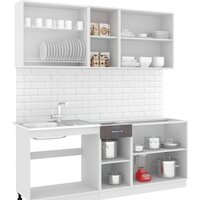 Готовая кухня Кортекс-мебель Корнелия Лира-лайт 2.0м без столешницы (капучино/оникс) - Превью изображения №2 — Интернет-магазин Time-Shop