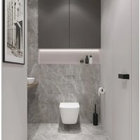 Унитаз подвесной Lauter Nuremberg 21811 + 21901002 (белый, с кнопкой смыва 219704J черный) - Превью изображения №17 — Интернет-магазин Time-Shop