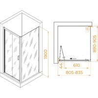 Душевой уголок RGW PA-142B (PA-21B + Z-050-5B) 060814289-14 - Превью изображения №8 — Интернет-магазин Time-Shop