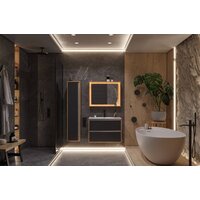  ЗОВ Тумба под умывальник Женева 80 (дуб/черный) - Превью изображения №3 — Интернет-магазин Time-Shop