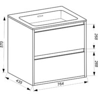  ЗОВ Тумба под умывальник Женева 80 (дуб/черный) - Превью изображения №2 — Интернет-магазин Time-Shop