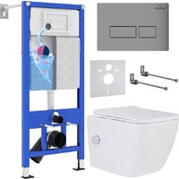 Roxen Cube Bidet One Rimless 6 в 1 StounFix Dual Fresh 608961 (кнопка: матовая)