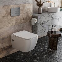 Унитаз подвесной Roxen Cube Bidet One Rimless 6 в 1 StounFix Dual Fresh 608961 (кнопка: матовая) - Превью изображения №9 — Интернет-магазин Time-Shop