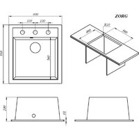 Кухонная мойка ZorG Rock 60 Premium beige - Превью изображения №2 — Интернет-магазин Time-Shop