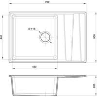 Кухонная мойка GranFest GF-LV-760L (топаз) - Превью изображения №4 — Интернет-магазин Time-Shop