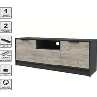 Тумба Интерлиния ТВ Концепт КТ-ТВ3-50 (дуб серый/антрацит) - Превью изображения №2 — Интернет-магазин Time-Shop
