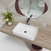 Умывальник Lauter 21842 + клапан 21190W + сифон 21635W (белый матовый) - Превью изображения №12 — Интернет-магазин Time-Shop