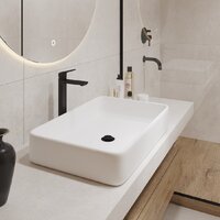 Умывальник Lauter 21842 + клапан 21190W + сифон 21635W (белый матовый) - Превью изображения №8 — Интернет-магазин Time-Shop