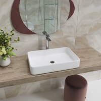 Умывальник Lauter 21842 + клапан 21190W + сифон 21635W (белый матовый) - Превью изображения №9 — Интернет-магазин Time-Shop