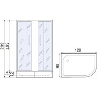 Душевой уголок River Don XL 120/90/24 MT R - Превью изображения №4 — Интернет-магазин Time-Shop