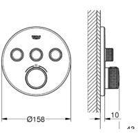 Смеситель без скрытого механизма Grohe Grohtherm SmartControl 29121000 (хром) - Превью изображения №2 — Интернет-магазин Time-Shop