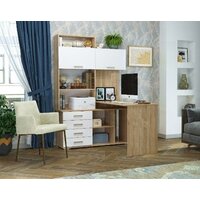 Стол Памир ПКС-11 правый (дуб сонома/белый глянец) - Превью изображения №3 — Интернет-магазин Time-Shop