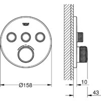 Скрытый механизм Grohe Grohtherm 29121Gn0 - Превью изображения №2 — Интернет-магазин Time-Shop