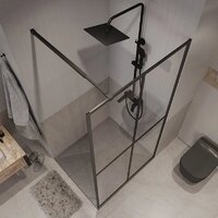 Душевая стенка Niagara NG-686-12BLACK 120x195 (черный матовый/прозрачное стекло) - Превью изображения №2 — Интернет-магазин Time-Shop