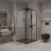 Душевая стенка Niagara NG-686-12BLACK 120x195 (черный матовый/прозрачное стекло) - Превью изображения №4 — Интернет-магазин Time-Shop