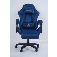 Игровое (геймерское) кресло Calviano 1584 (велюр, синий) - Превью изображения №12 — Интернет-магазин Time-Shop