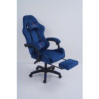 Игровое (геймерское) кресло Calviano 1584 (велюр, синий) - Превью изображения №3 — Интернет-магазин Time-Shop