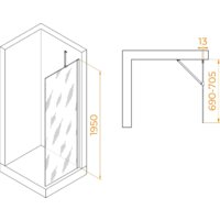 Душевая стенка RGW WA-110 351011007-11 70 (хром/прозрачное стекло) - Превью изображения №2 — Интернет-магазин Time-Shop