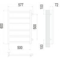 Полотенцесушитель TERMINUS Аврора П6 500x600 бп (сатин) - Превью изображения №2 — Интернет-магазин Time-Shop