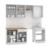 Готовая кухня Mio Tesoro Экстра-лайт 2.2 (белый/дуб бунратти) - Превью изображения №3 — Интернет-магазин Time-Shop