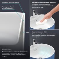 Умывальник Wellsee Chalice Perfection 230629000 (отдельностоящий, с отверстием под смеситель, цвет матовый темно-синий/глянцевый белый) - Превью изображения №4 — Интернет-магазин Time-Shop