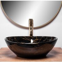 Умывальник Rea Sofia (черный мрамор глянцевый) - Превью изображения №2 — Интернет-магазин Time-Shop