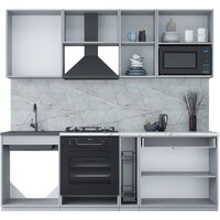 Готовая кухня Интерлиния Мила Лайт 2.2 ВТ (персидский жемчуг/персидский жемчуг/травертин серый) - Превью изображения №3 — Интернет-магазин Time-Shop