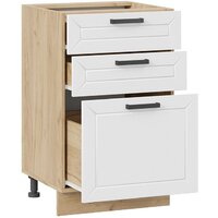 Шкаф напольный Трия Лорас 1Н5Я3 (дуб крафт золотой/холст белый) - Превью изображения №2 — Интернет-магазин Time-Shop