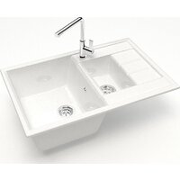 Кухонная мойка MARRBAXX Карельский камень модель 210/G31 (белый) - Превью изображения №2 — Интернет-магазин Time-Shop