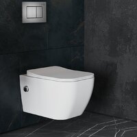 Унитаз подвесной Roxen Cube Bidet One Rimless 6 в 1 StounFix Dual Fresh 623444 (оружейная сталь/металл) - Превью изображения №12 — Интернет-магазин Time-Shop