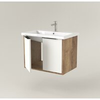  Дабер Тумба под умывальник 018 60 Т18.6.0.21Ч (дуб галифакс/белый/ручка черная) - Превью изображения №2 — Интернет-магазин Time-Shop