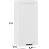 Шкаф навесной Трия Лорас 1ВВ4 с одной дверью (белый/холст белый) - Превью изображения №3 — Интернет-магазин Time-Shop