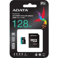 Карта памяти ADATA Premier Pro AUSDX128GUI3V30SA2-RA1 microSDXC 128GB (с адаптером) - Превью изображения №3 — Интернет-магазин Time-Shop