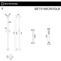 Душевой гарнитур  Whitecross SET51MICROGLB (брашированное золото) - Превью изображения №2 — Интернет-магазин Time-Shop