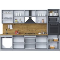 Готовая кухня Интерлиния Мила Шато 3.0В (белый/мята/бискайская сосна) - Превью изображения №4 — Интернет-магазин Time-Shop