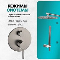Душевая система  Grocenberg GB5099BG-3 (графит) - Превью изображения №8 — Интернет-магазин Time-Shop