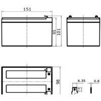 Аккумулятор для ИБП Delta HR 12-51W (12В/12 А·ч) - Превью изображения №2 — Интернет-магазин Time-Shop