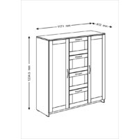 Тумба Mio Tesoro Сириус 2 двери и 4 ящика 117x123 2.02.03.350.1 (белый) - Превью изображения №5 — Интернет-магазин Time-Shop